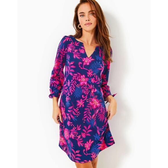 LILLY PULITZER Cathy Mini Dress XS Blue Pink Med Never Ending Summer NWOT - Picture 1 of 10